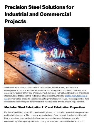 Precision Steel Solutions for Industrial and Commercial Projects