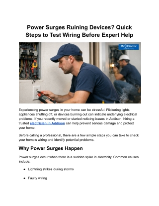 Prevent Device Damage With Expert Electrician Addison TX Tips