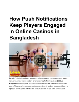 How Push Notifications Keep Players Engaged in Online Casinos in Bangladesh