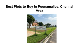 Best Plots to Buy in Poonamallee, Chennai Area