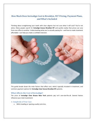 How Much Does Invisalign Cost in Brooklyn, NY Pricing, Payment Plans, and What’s Included