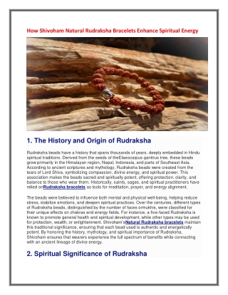 How Shivoham Natural Rudraksha Bracelets Enhance Spiritual Energy