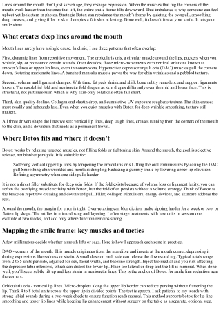 Smile Frame Fix: Botox for Deep Lines Around the Mouth