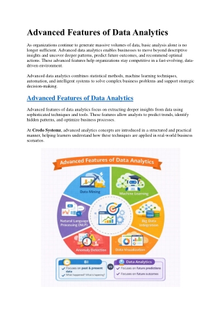 Advanced Features of Data Analytics_Credo Systemz