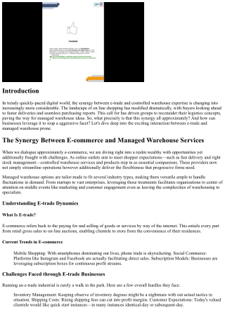 The Harmony Between E-commerce and Supervised Depot Solutions