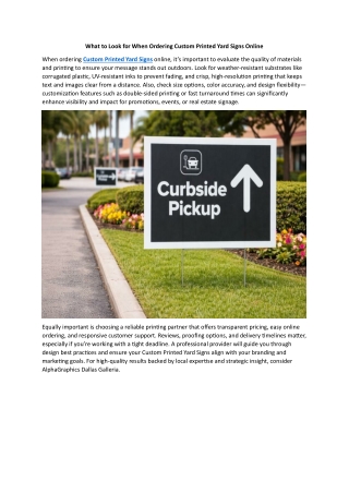 What to Look for When Ordering Custom Printed Yard Signs Online