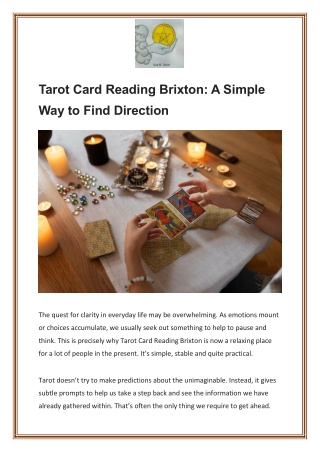 Tarot Card Reading Brixton: A Simple Way to Find Direction