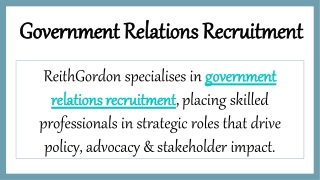 Government Relations Recruitment