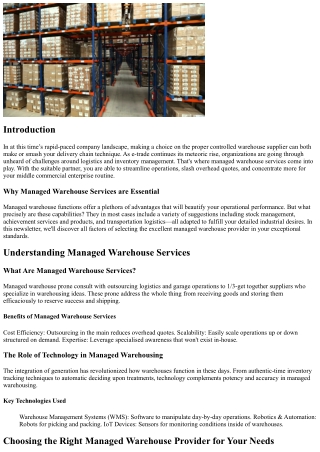 Selecting an Appropriate Managed Storage Supplier for Your Needs