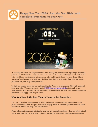 Happy New Year 2026 Start the Year Right with Complete Protection for Your Pets.