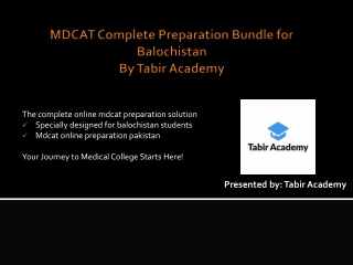MDCAT Full Preparation Plan for Balochistan