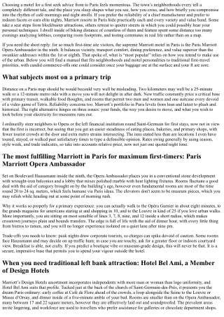 A Local’s Guide to the Best Marriott in Paris for First-Time Visitors