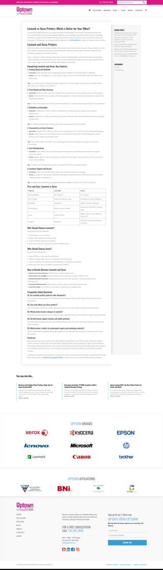 Lexmark vs Xerox Printers Which is Better for Your Office