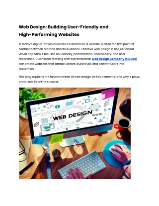 Web Web design plays Design_ Building User-Friendly and High-Performing Websites