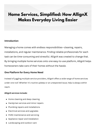 Home services, simplified How Allignx Makes Everyday Living Easier