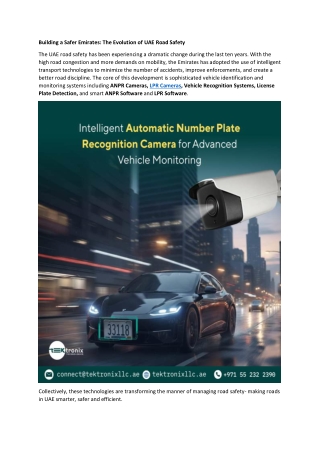 Building a Safer Emirates - The Evolution of UAE Road Safety - ANPR-LPR