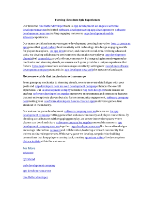 Metaverse Game Development