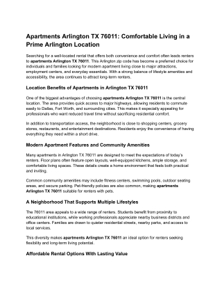 Apartments Arlington TX 76011 Comfortable Living in a Prime Arlington Location