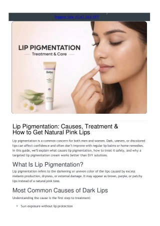 Lip Pigmentation Safe Treatment for All Skin Types