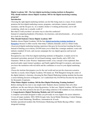 Digital Academy 360 - The best digital marketing training institute in Bangalore