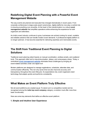 Redefining Digital Event Planning with a Powerful Event Management Website