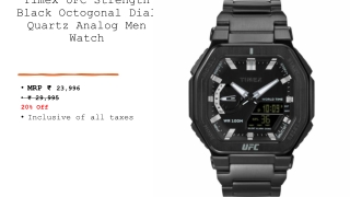 Timex UFC Strength Black Octogonal Dial Quartz Analog Men Watch