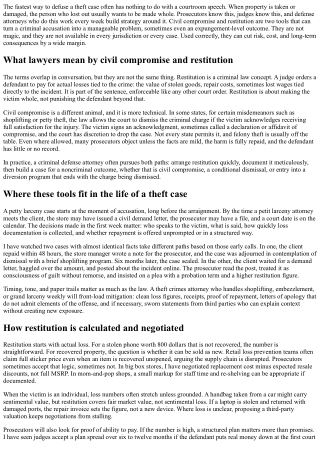 Theft Crimes Defense: Civil Compromise and Restitution Options