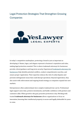 Legal Protection Strategies That Strengthen Growing Companies
