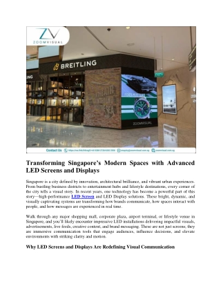 Transforming Singapore’s Modern Spaces with Advanced LED Screens and Displays