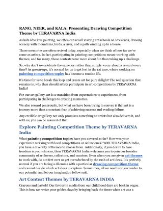 Drawing Competition Theme for you to Paint & Have Fun!