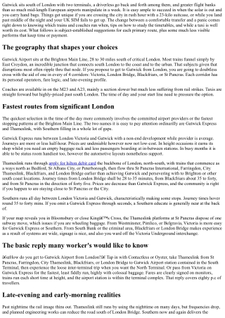 Get to Gatwick Like a Pro: Trains, Coaches, and Late-Night Options