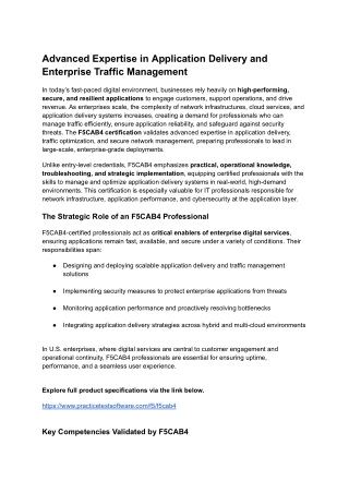 Advanced Expertise in Application Delivery and Enterprise Traffic Management