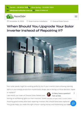 When Should You Upgrade Your Solar Inverter Instead of Repairing It?