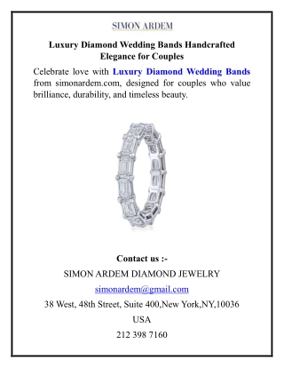 Luxury Diamond Wedding Bands Handcrafted Elegance for Couples