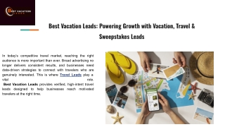 Travel Leads by Best Vacation Leads – Verified Data for Travel Businesses