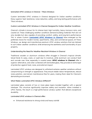 Custom Laminated UPVC Windows in Chennai Designed for Indian Weather Conditions