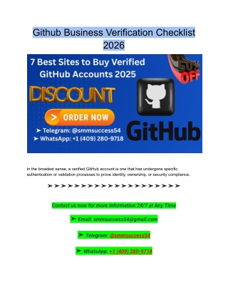 Github Business Verification Checklist 2026