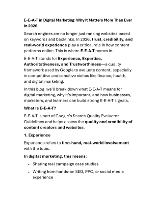 E-E-A-T in Digital Marketing- Why It Matters More Than Ever in 2026