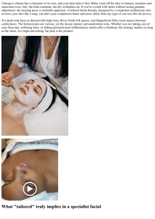 Custom-made Facial Therapy Chicago: Individualized Prepare For Your Skin