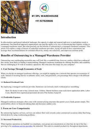 Advantages of Outsourcing to a Controlled Warehouse Vendor