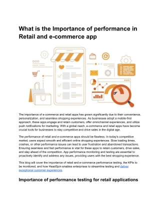 What is the Importance of performance in Retail and e-commerce app