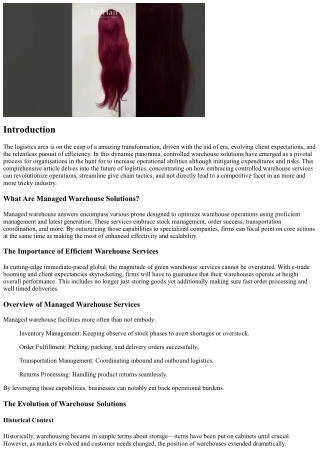 The Upcoming of Supply Chain: Accepting Supervised Storage Options