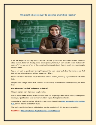 What is the Fastest Way to Become a Certified Teacher