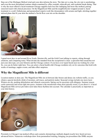 Facial Magnificent Mile: Luxury Facials in the Heart of Chicago