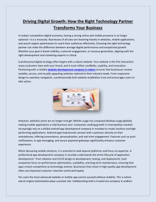 Driving Digital Growth: How the Right Technology Partner Transforms Your Busines