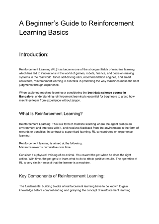 A Beginner’s Guide to Reinforcement Learning Basics