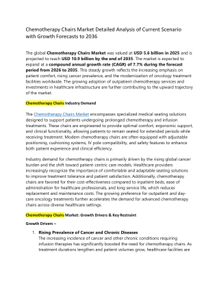 Chemotherapy Chairs Market