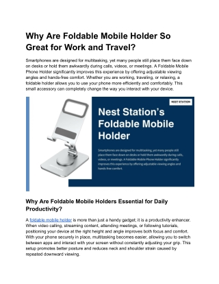 Why Are Foldable Mobile Holder So Great for Work and Travel_