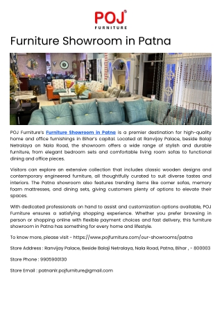 Furniture Showroom in Patna