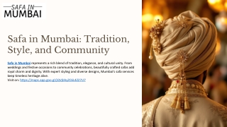 Safa in Mumbai Tradition, Style, and Community